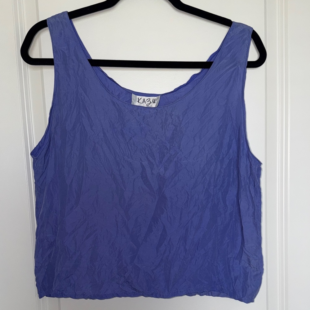 Vintage Purple Sleeveless Silk Tank Top